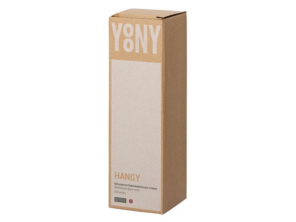 Бутылка из боросиликатного стекла Hangy, 550 мл, бургунди