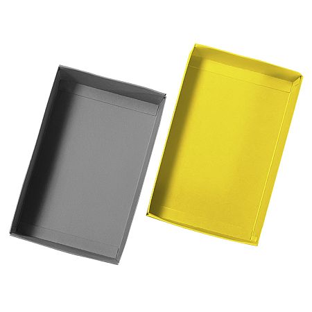 Коробка подарочная CRAFT BOX размер 17,5 x 11,5 x 4 см, серый, желтый